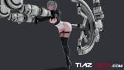 2B getting fucked by a machine (Tiaz-3DX)