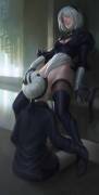 9S giving 2B oral pleasure (Sula)