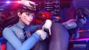 Officer D.Va and Widowmaker (kushishekku)