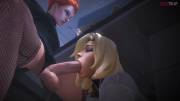 Mercy sucking off a futa Moira (Fugtrup)