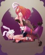 Riven is caught, and Katarina fucks her like a bunny while wearing a bunny suit. [Tumtumisu] (xpost /r/StuckHentai)