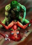 Red Sonja more than meets her match (Parasitius)