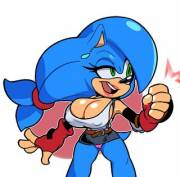 Female Sonic as Tifa (Miss Phase)