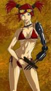 Gaige poses with a gun.
