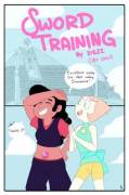 "Sword Training" - by Dezzone (Comic, Stevonnie x Pearl)