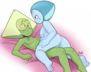 Aquamarine making it awkward for Peridot