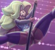 Rainbow Quartz working the pole (Futanari alt in comments)