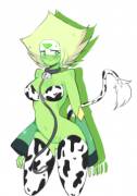 Peridot in cow-based lingerie