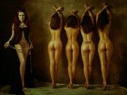 The mistress disciplines her slave girls