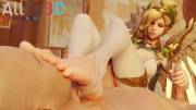 Mercy Foot Worship x Handjob [Animation| AllFs3D]