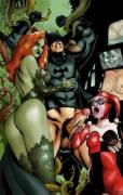 Harley Quinn Poison Ivy and Batman