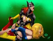 Batgirl and Supergirl