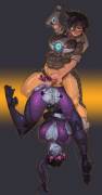 Tracer got Widowmaker all tied up by Ueno Petarou (Overwatch)