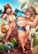 Samus Aran &amp; Tifa Lockheart [Metroid &amp; Final Fantasy]