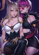 Ahri and Evelynn - LoL K/DA by Sciamano240