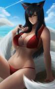 Ahri in summer by Fiesta303