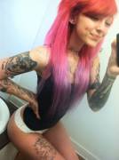 Skinny tattooed girl