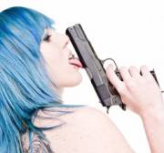 Licking a gun