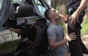 I didn't know cops had two batons, one on his belt and one between his legs!