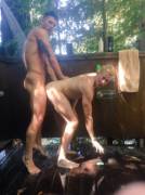 Fucking in the outdoor shower (X-Post /r/menshowering)