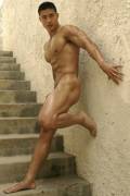 Staircase hunk.