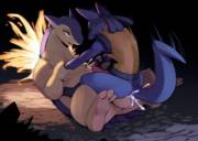 Typhlosion and Lucario [Roy]