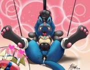 Lucario bound up and filled up [Kivwolf]