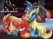 Blaziken and Mega Lucario [Luxuria]