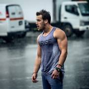 Marc Fitt soaking in the rain