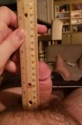 Close to 3.5 inches, slightly bone pressed