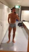 Just in his underwear