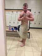 Just in a towel