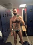 Hairy in the locker room (X-Post /r/insanelyhairymen)