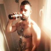 Drinking beer in the shower