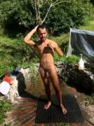 Outdoor showering