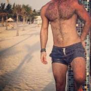 Hairy at beach