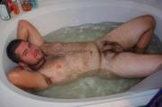 Fuzzy cub in the tub