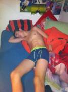 Bjorn Borg blue boxers asleep