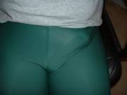 Hard in green spandex