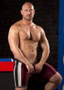 Beefy Dude in Maroon Shorts