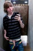 Scene boy in the bathroom...