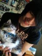 Who doesn't like a cute emo boy holding his cat? ;)