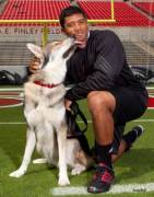 Russell Wilson with NC State mascot "Tuffy", 2010
