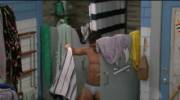 Tommy showing buldge and butt in underwear getting out of shower