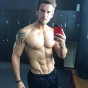 Alex Crockford in the locker room