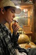 Having a blunt at home