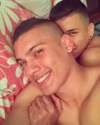 2 men in bed