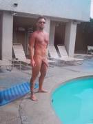 Naked by the pool