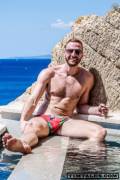 Tim Kruger in the pool