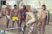 'At The Baths' photographed by Dusti Cunningham for 'The Fight' magazine (featuring Danny Dolan, Rikki Crowley, Garrett Swann, Danny Axl, and David Rest)